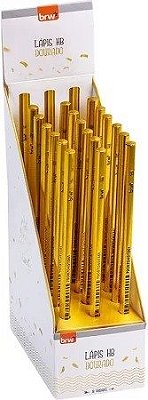 Lápis Grafite Sextavado HB Dourado – BRW