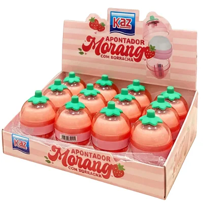 Apontador com Borracha em formato de Morango  Kaz