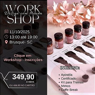 Workshop de Design com Henna - Segunda Edição - Ministrado por Dra. Thaysa Dias