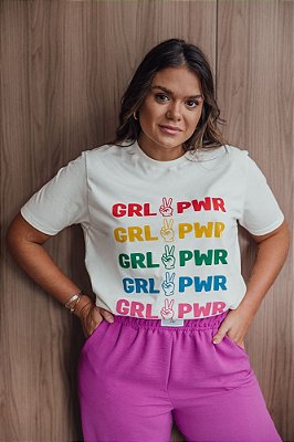 Camiseta GRL PWR Colors Off White