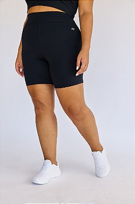 Bermuda Fitness Plus Size Preta