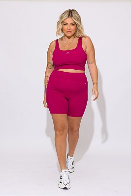 Bermuda Fitness Plus Size Vinho