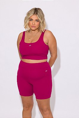 Bermuda Fitness Plus Size Vinho