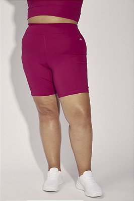 Bermuda Fitness Plus Size Vinho