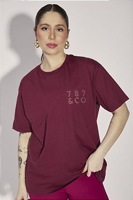 Camiseta Fitness Plus Size 787&CO Vinho