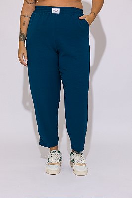 Calça Cenoura Azul Petroleo