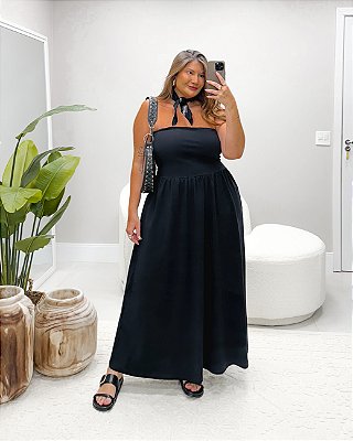 Vestido Midi Tomara Que Caia Preto