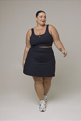 Shorts Saia Fitness Plus Size com Bolso Preto