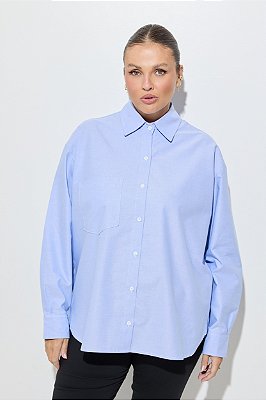 Camisa Alfaiataria Oxford Azul
