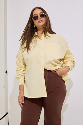 Camisa Alfaiataria Oxford Amarelo Manteiga