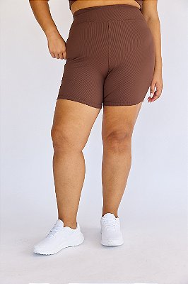Bermuda Fitness Plus Size Canelada Cacau