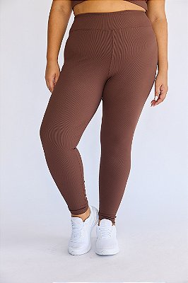 Legging Fitness Plus Size Canelada Cacau