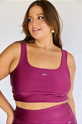 Top Fitness Plus Size Metallic Cherry