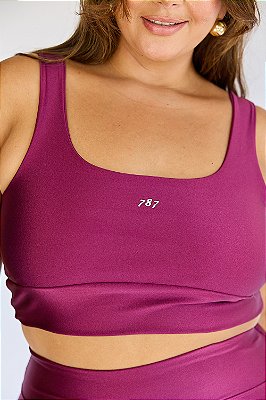 Top Fitness Plus Size Metallic Cherry
