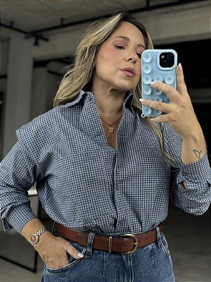 Camisa Alfaiataria Xadrez Marinho