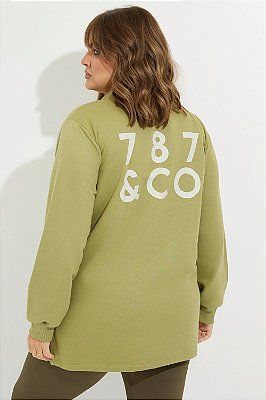 Casaco Moletom Com Zíper 787&Co Matcha