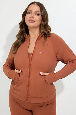 Jaqueta Raglan Alta Performance Marrom