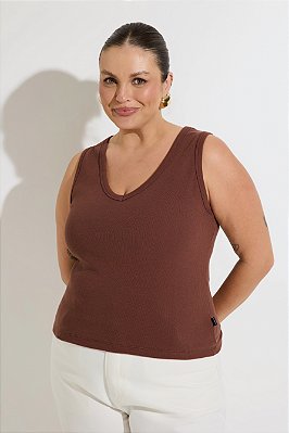 Regata Duda Canelada Marrom