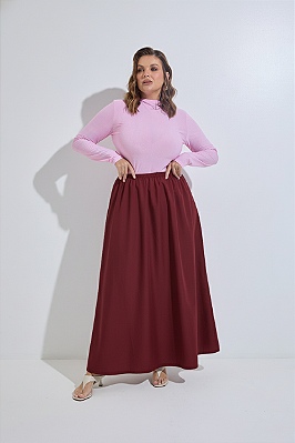 Saia Alfaiataria Fabíola Vinho