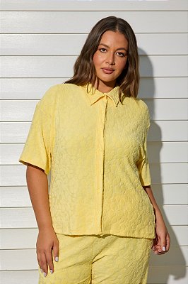 Blusa Polo Atoalhado Amarelo