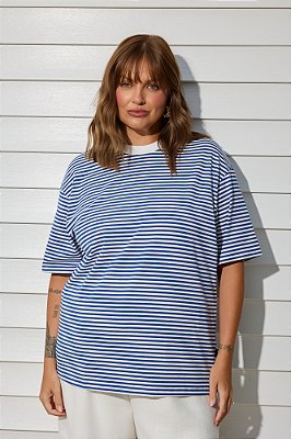 Camiseta Basic Listrada Azul