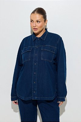 Camisa Jeans Plus Size Maria Laura