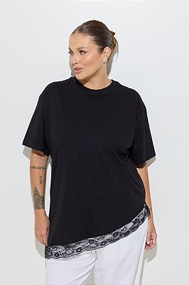 Blusa Rosana Com Renda Preta