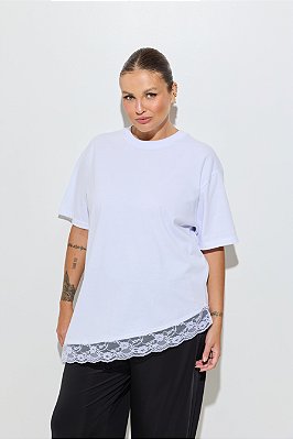 Blusa Rosana Com Renda Branca