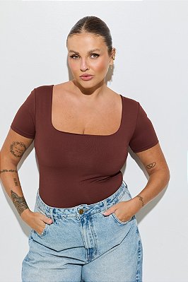 Blusa Jade Poliamida Marrom