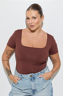 Blusa Jade Poliamida Marrom