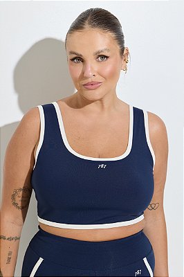 Top Fitness Plus Size Dark Night Com Friso Off