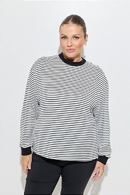 Blusa Cecilia Manga Longa Tricot Listrado