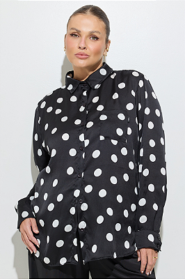 Camisa Alfaiataria Acetinada Poá