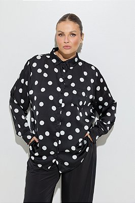 Camisa Alfaiataria Acetinada Poá