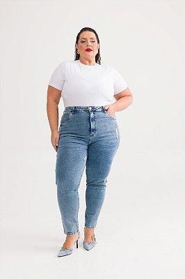 Cigarrete Jeans Destroyed Plus Size Tiane