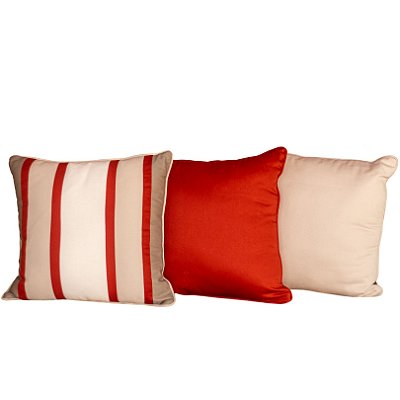 Almofada Trio Terracota c/ listra em  Patchwork