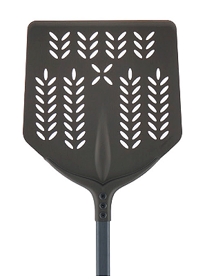 Pá Cerutti Inox Ardesia 60° quadrada perfurada cabo cinza