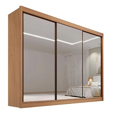 Guarda-Roupa Dubai 3P Espelhado D'Doro Cinamomo