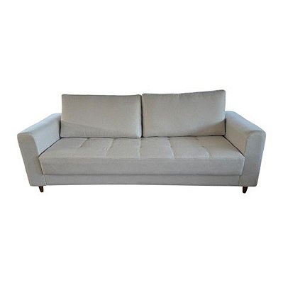Sofá Cama Living Sem Caixa em Espuma D33 com 2,33 metros - Rondomóveis 919 - Chenile Velusoft Bege