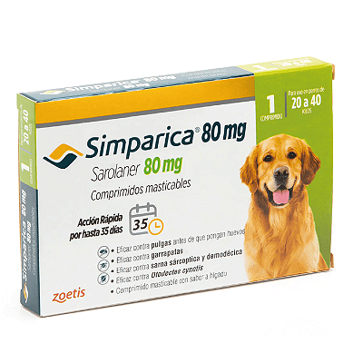 Simparic Sarolaner 80mg (20,1 - 40kg) - Zoetis