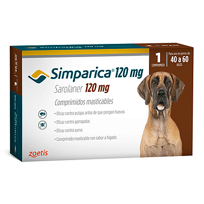 Simparic Sarolaner 120mg (40,1 - 60kg) - Zoetis