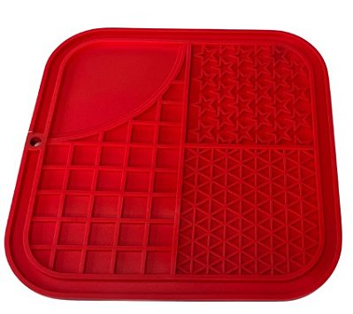 Comedouro Tapete Lambe e Gruda - Vermelho