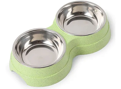 Comedouro duplo inox - verde