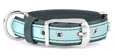 Coleira MyFamily Firenze em Couro genuíno -  Verde Claro