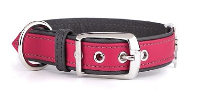 Coleira MyFamily Firenze em Couro genuíno - Fucsía