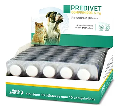 PrediVet 5mg/20mg (Prednisolona - 10 comprimidos) - Mundo Animal