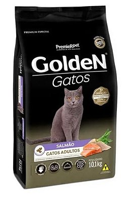 Ração Golden Gatos Adultos Salmão - 10Kg
