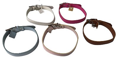 Coleira de Couro Lisa Grossa