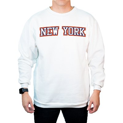 Moletom Basquete New York Malha Nobre Jrkt Sports Flanelado Gola Careca