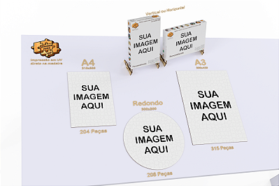 Quebra-cabeça com peças em madeira MDF - Personalizado